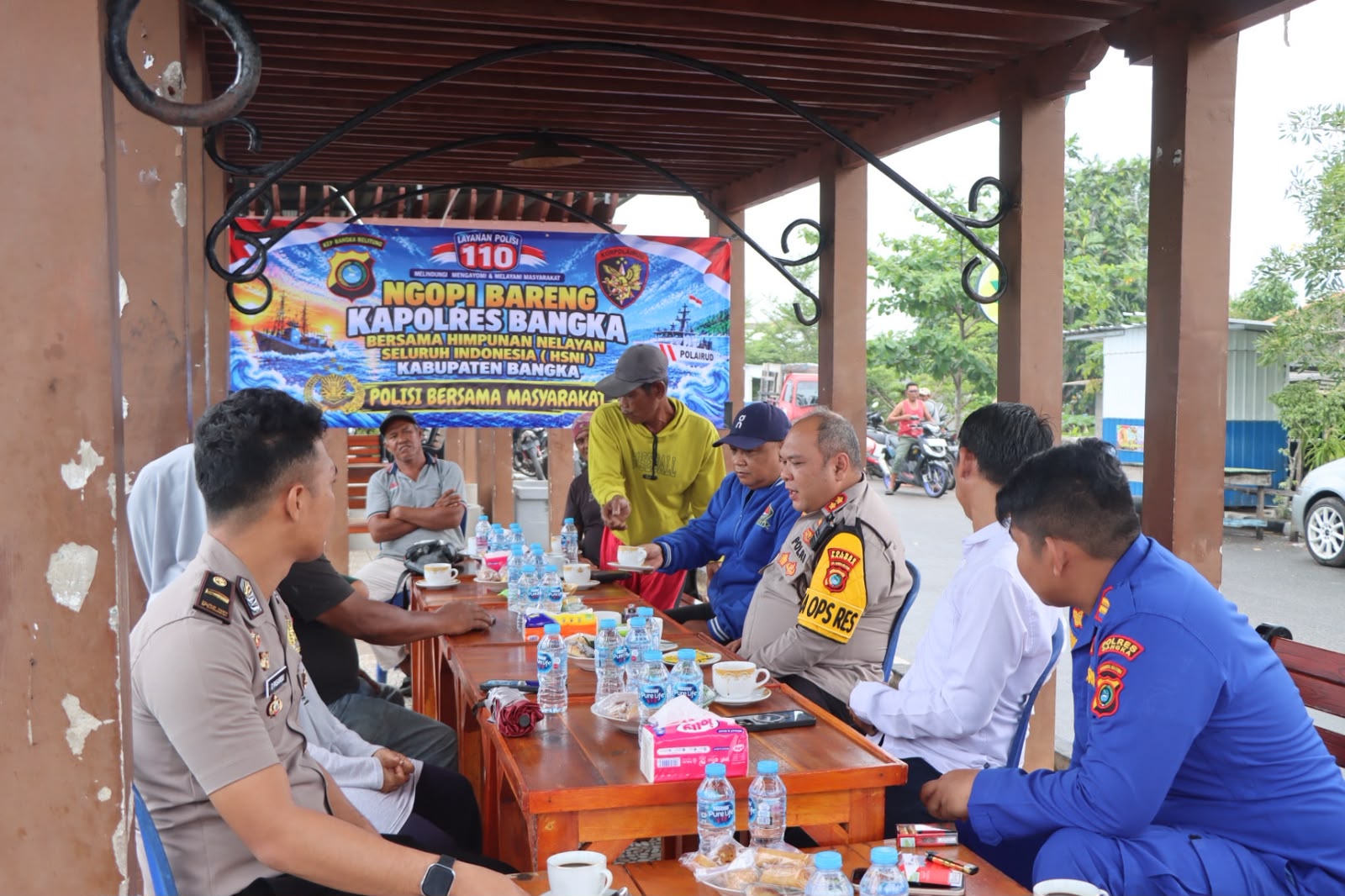 Ngopi Bersama HSNI, Kapolres Bangka Serap Aspirasi Nelayan